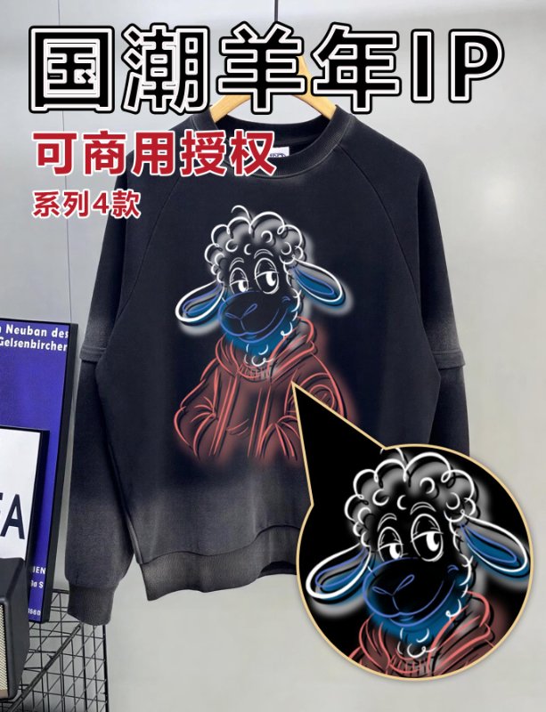 国潮羊年IP印花图案，爆款商用授权合作中！